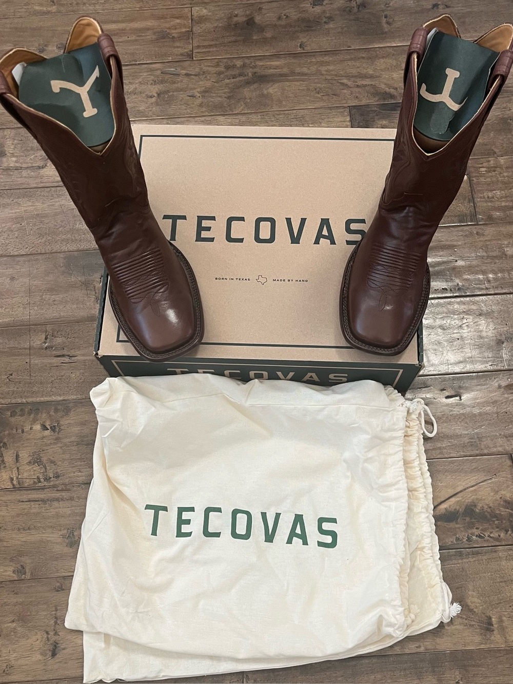Tecovas The Doc Men’s Western Cowboy Boots Hazelnut Cowhide Leather Size 11D New